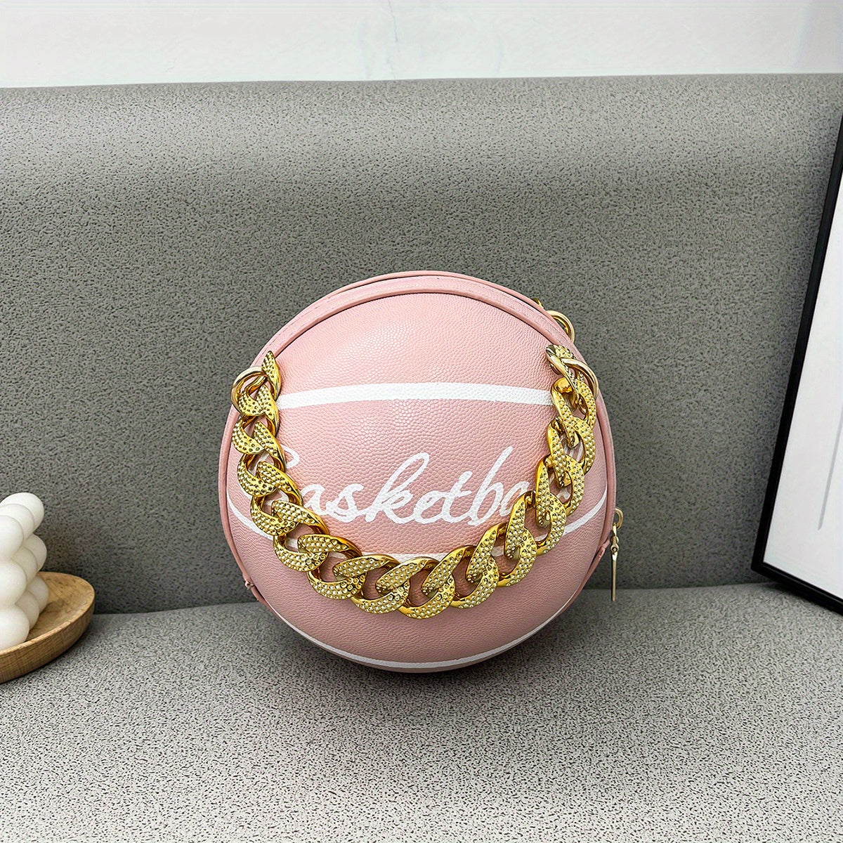 Cute Ball Shaped Novelty Bag, Round Cartoon Crossbody Bag, Women's Fashion Handbag & Shoulder Purse