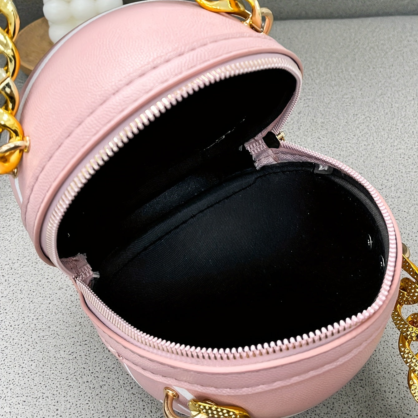 Cute Ball Shaped Novelty Bag, Round Cartoon Crossbody Bag, Women's Fashion Handbag & Shoulder Purse