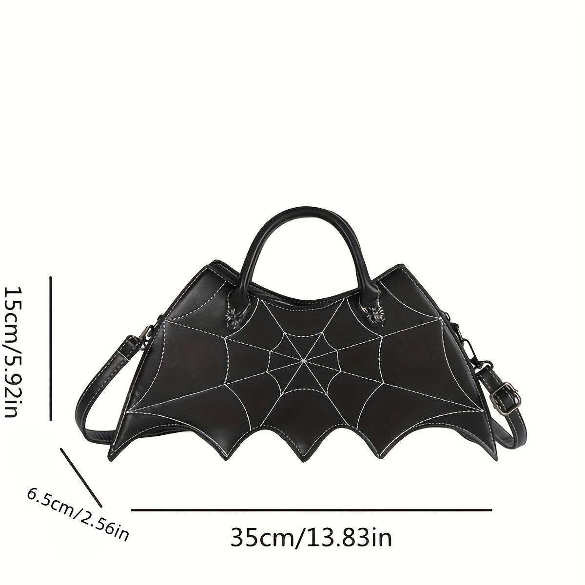 Bat Wing Shaped Crossbody Bag, Halloween Novelty Handbag, Gothic PU Leather Coin Purse