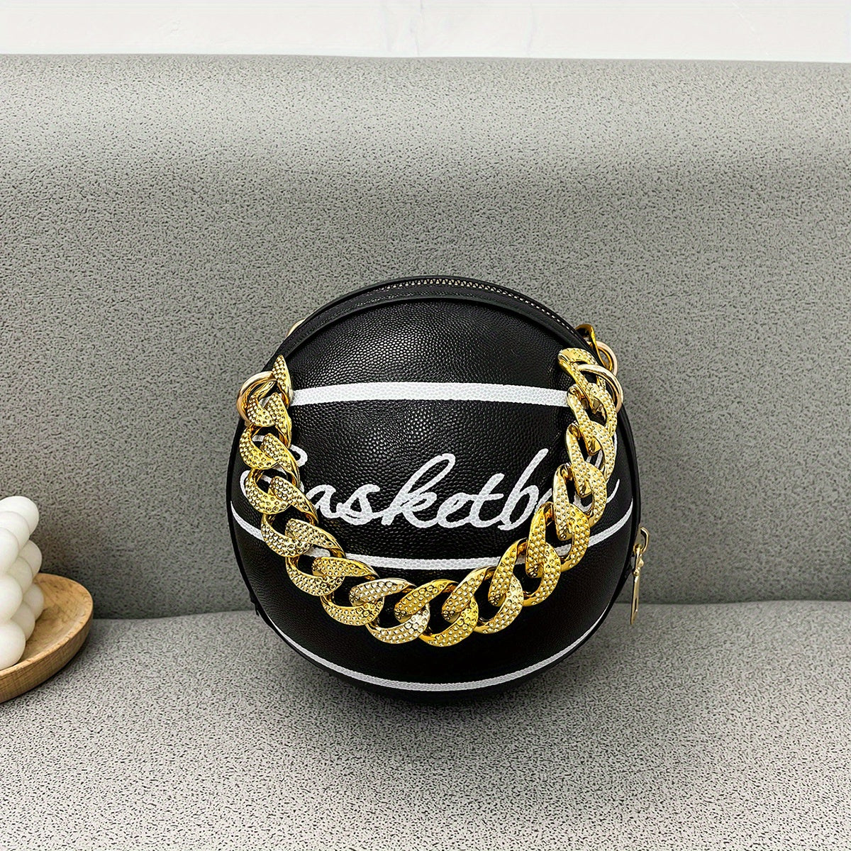 Cute Ball Shaped Novelty Bag, Round Cartoon Crossbody Bag, Women's Fashion Handbag & Shoulder Purse