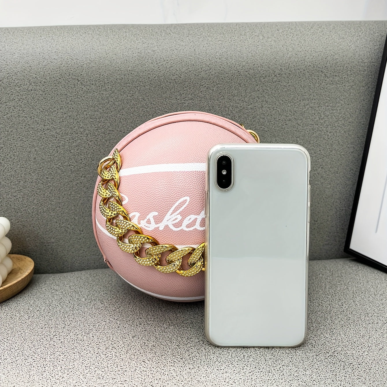 Cute Ball Shaped Novelty Bag, Round Cartoon Crossbody Bag, Women's Fashion Handbag & Shoulder Purse