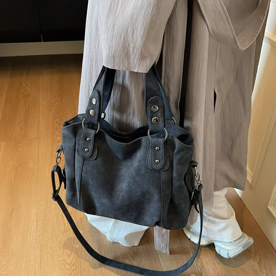 Winter Women's Soft Suede Leather Shoulder Hand Bags for Women Luxury Lazy Commuting Handbags Women Bags Deisgner Large Capacity