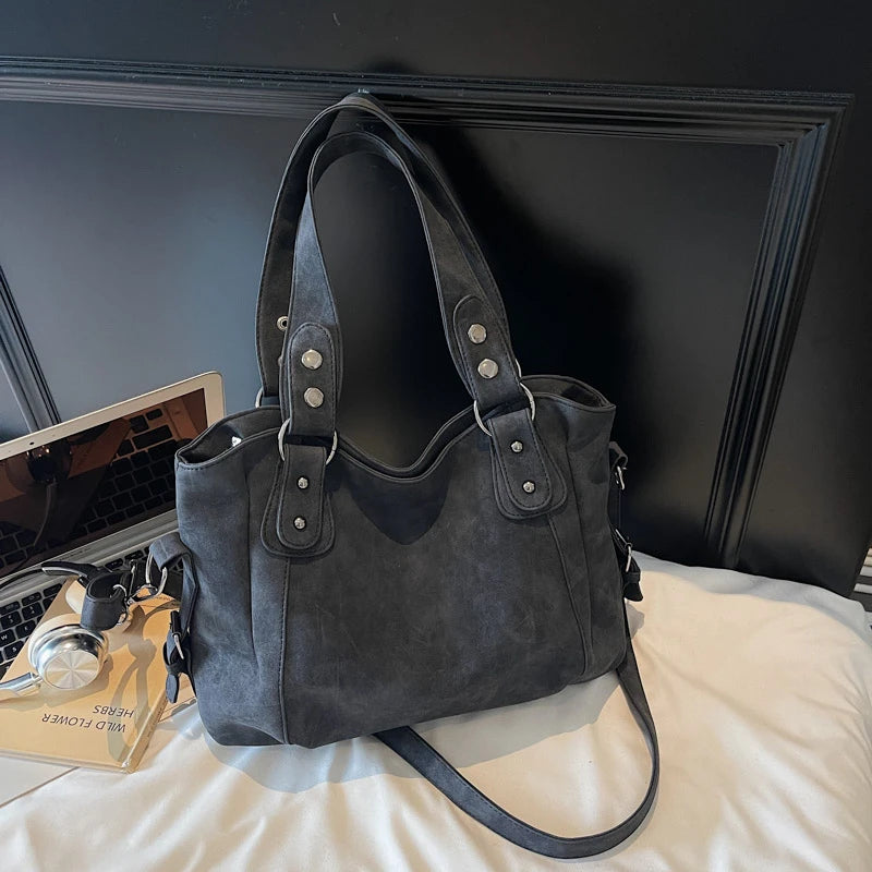 Winter Women's Soft Suede Leather Shoulder Hand Bags for Women Luxury Lazy Commuting Handbags Women Bags Deisgner Large Capacity