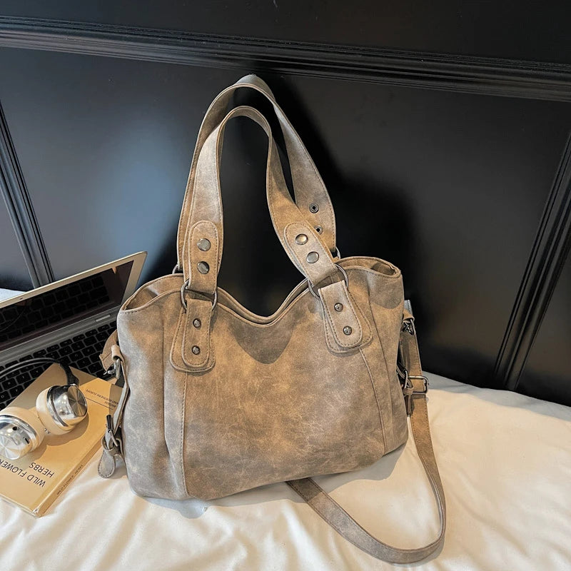 Winter Women's Soft Suede Leather Shoulder Hand Bags for Women Luxury Lazy Commuting Handbags Women Bags Deisgner Large Capacity