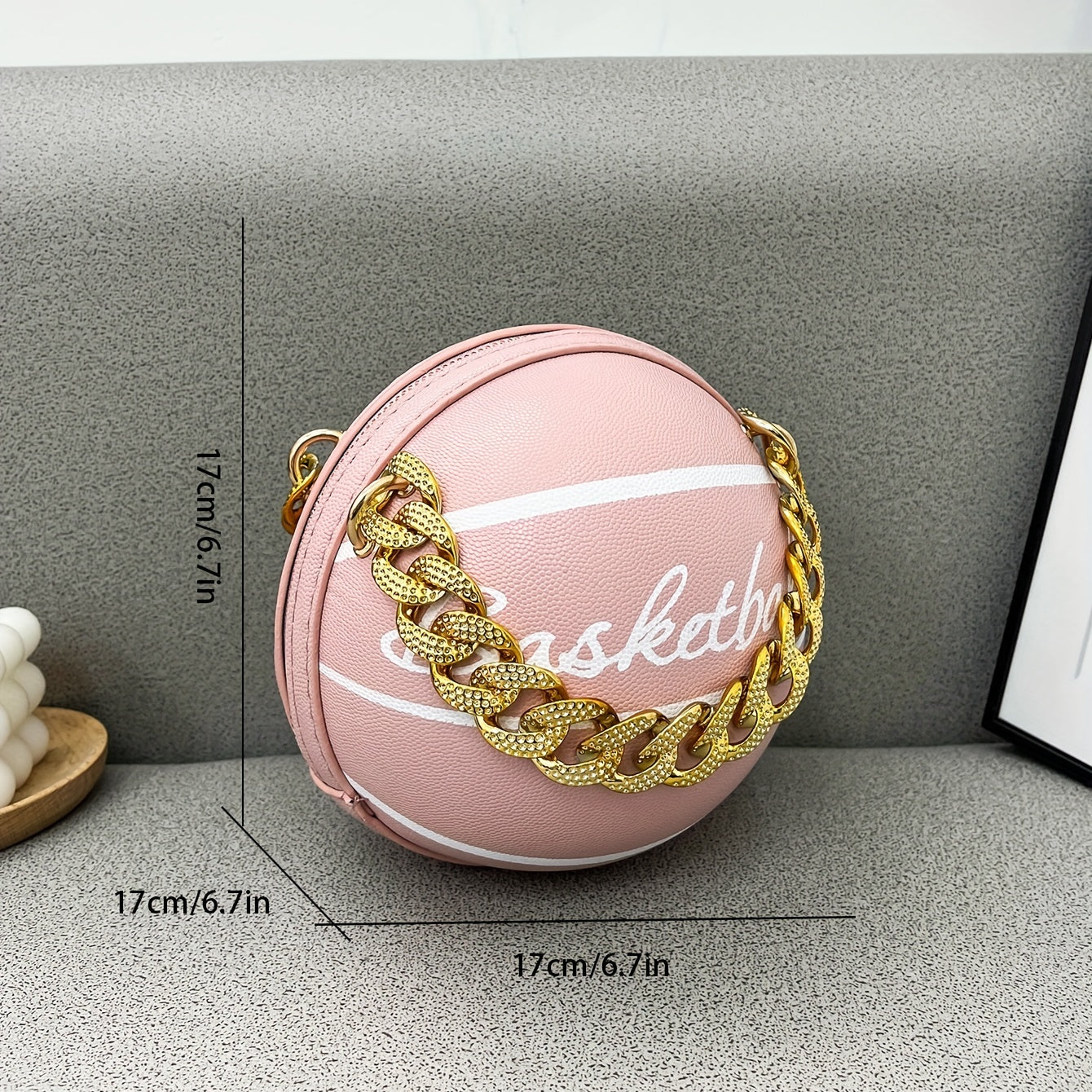 Cute Ball Shaped Novelty Bag, Round Cartoon Crossbody Bag, Women's Fashion Handbag & Shoulder Purse